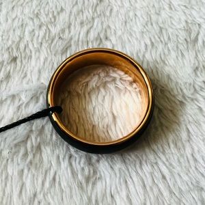 Men's Black Brushed 8mm Tungsten Wedding Band with Rose Band (NWT)